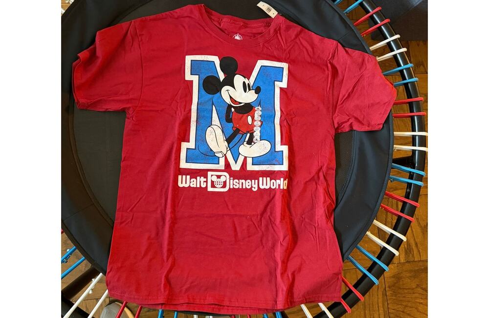 Disney Parks Unisex Mickey Mouse "M" Red T-Shirt, Large, BNWT